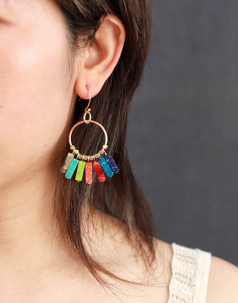 Chakra Dangle Drop Earrings