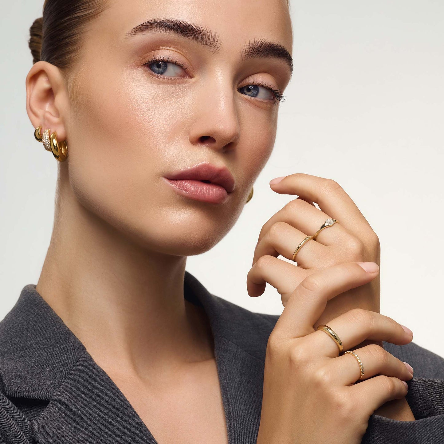 Diamond Bubble Ring | White Gold 14k