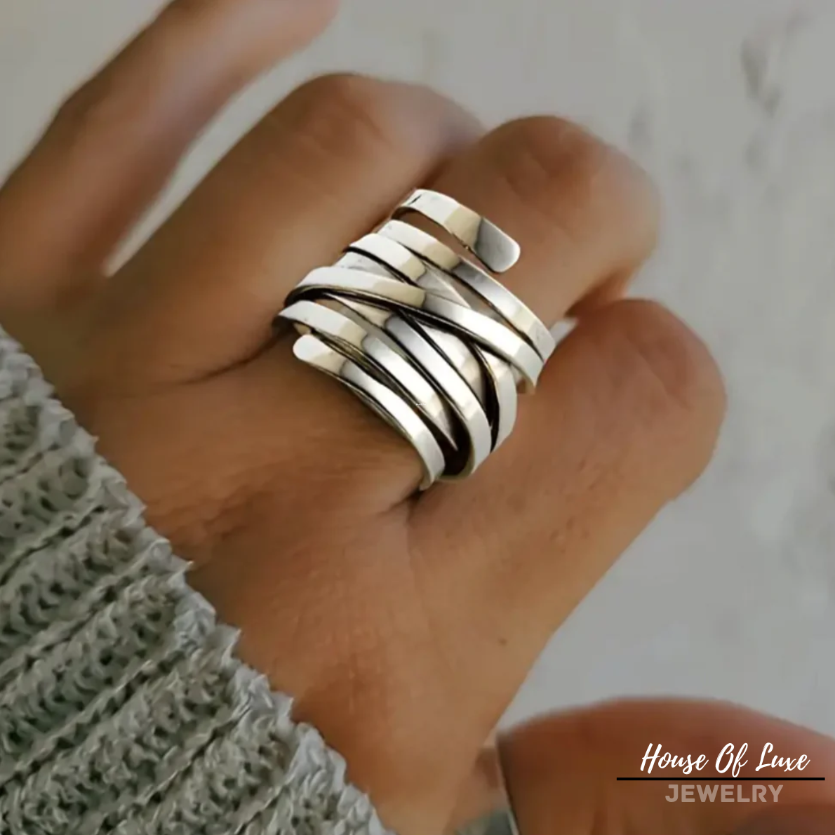 VINTAGE LAYER SILVER THICK RING
