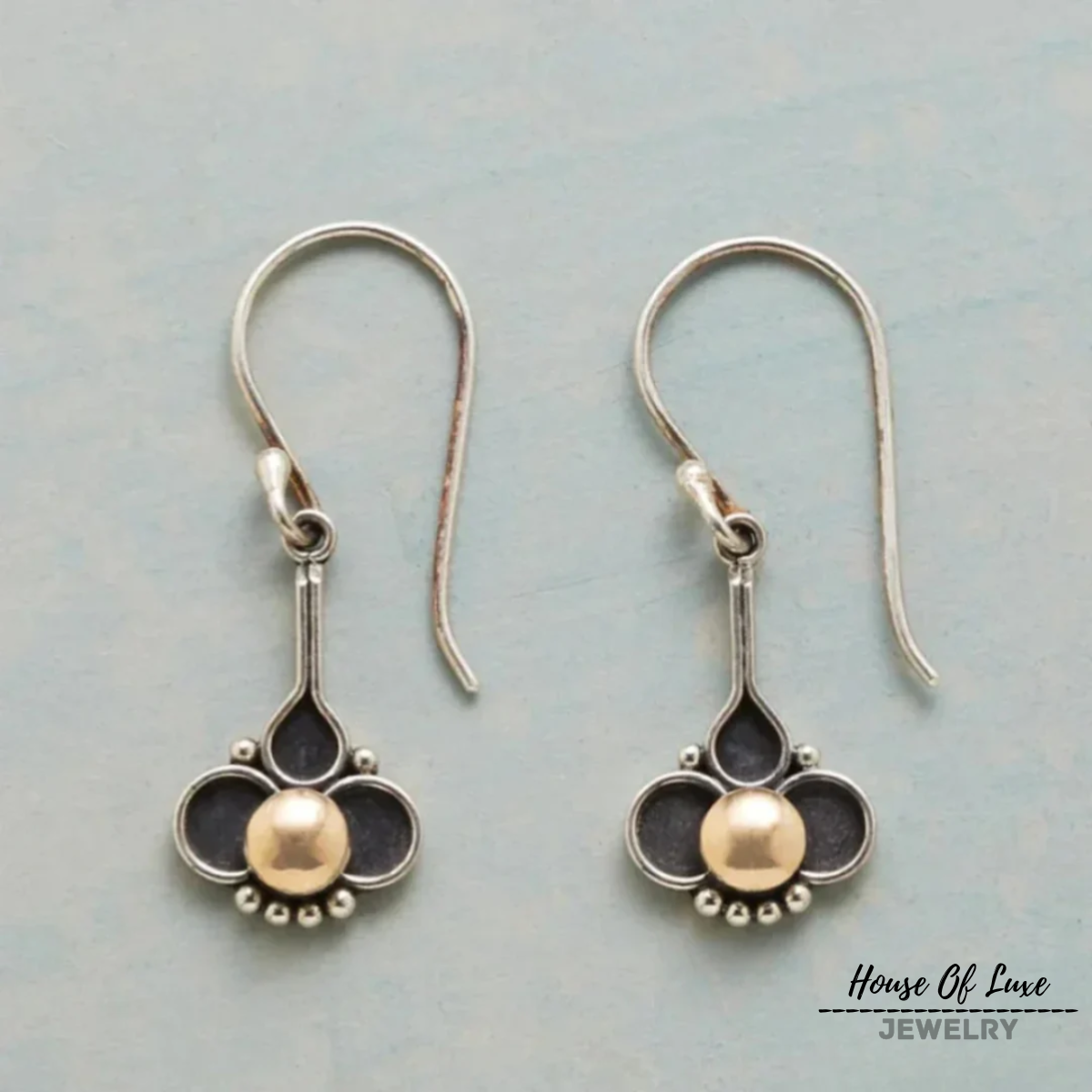 BOHO CLOVER PEARL SILVER EARRINGS