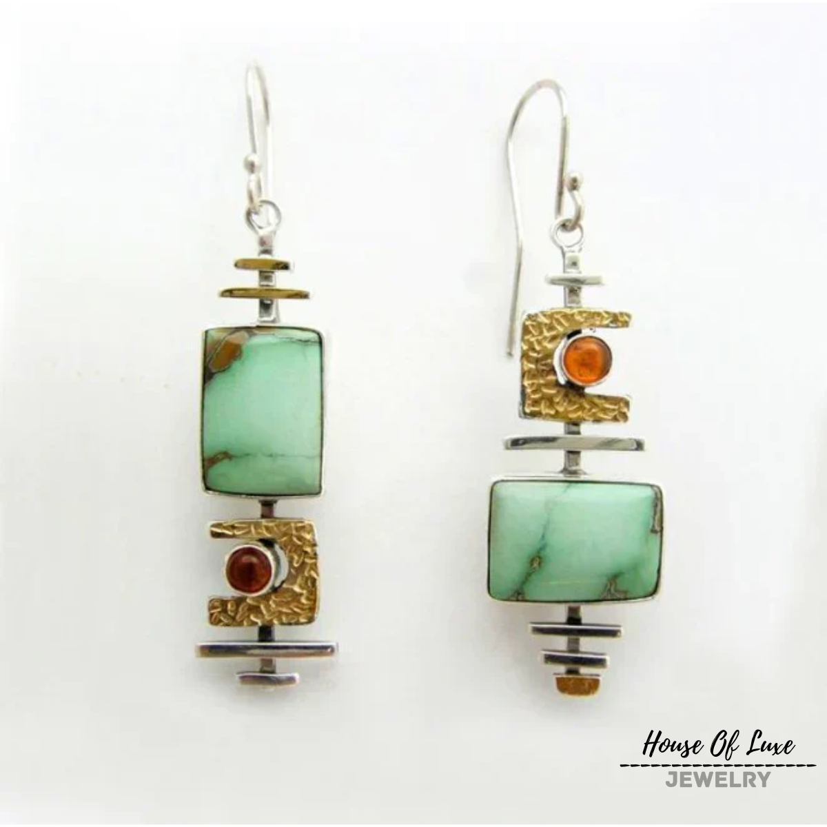 BOHO EARRINGS WITH EMERALD IN SILVER