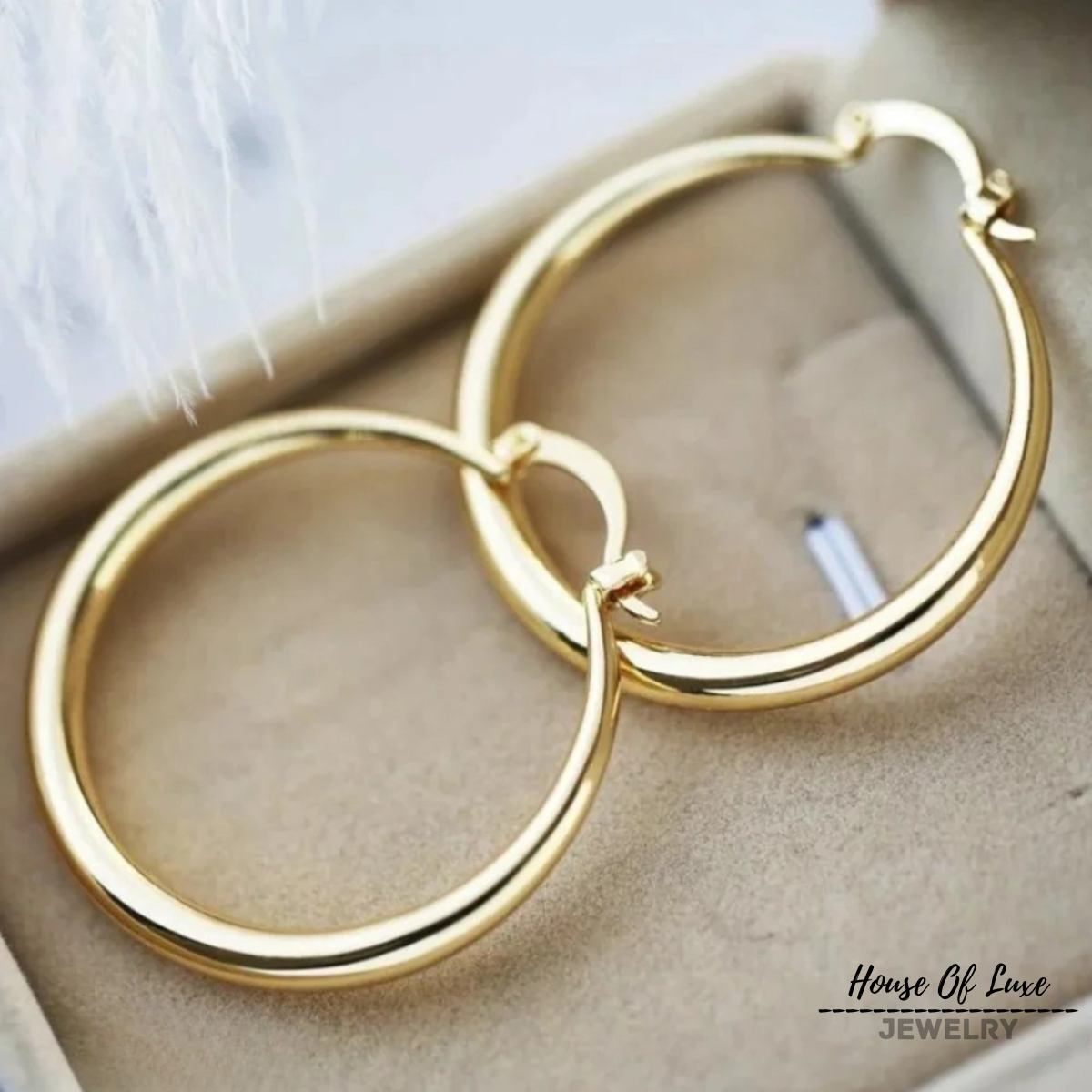 GOLD LARGE HOOP EARRINGS