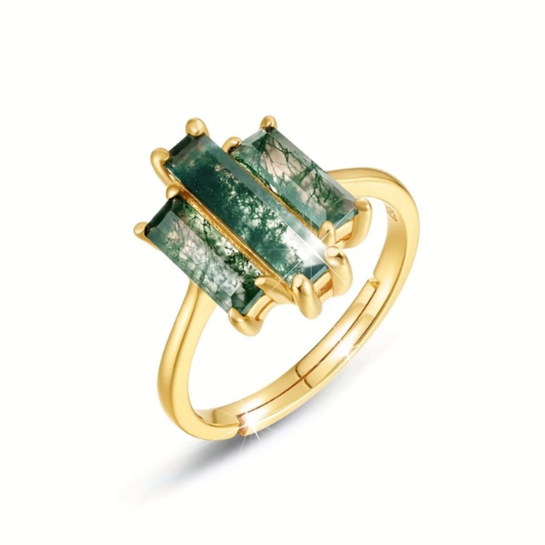 Green Cosmic Stone Gold Ring