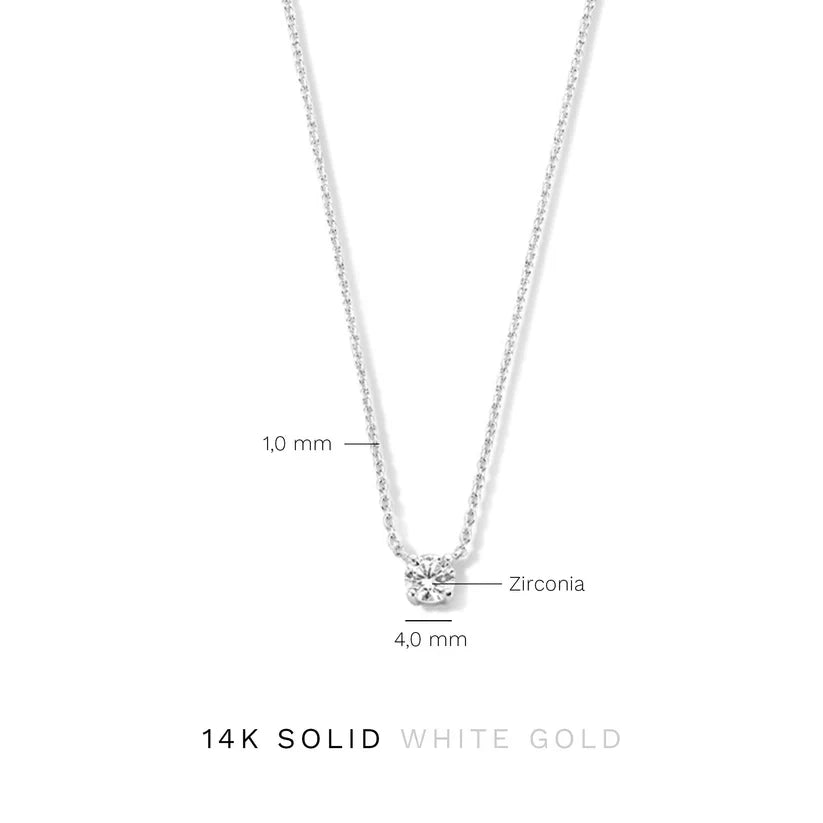 Cléa Moissanite Stone Necklace | White Gold 14k