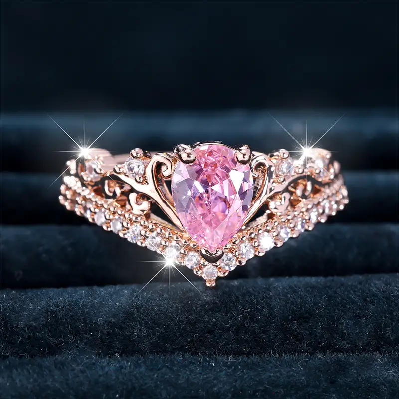 Pink Drop Rose Ring