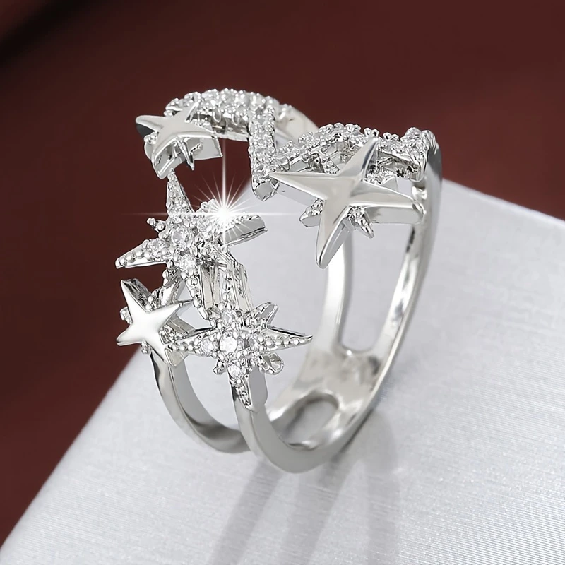 Sparkling Star Silver Ring
