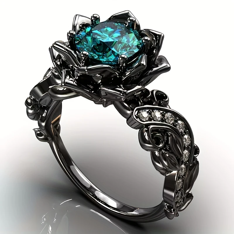 Turquoise Silver Blossom Ring