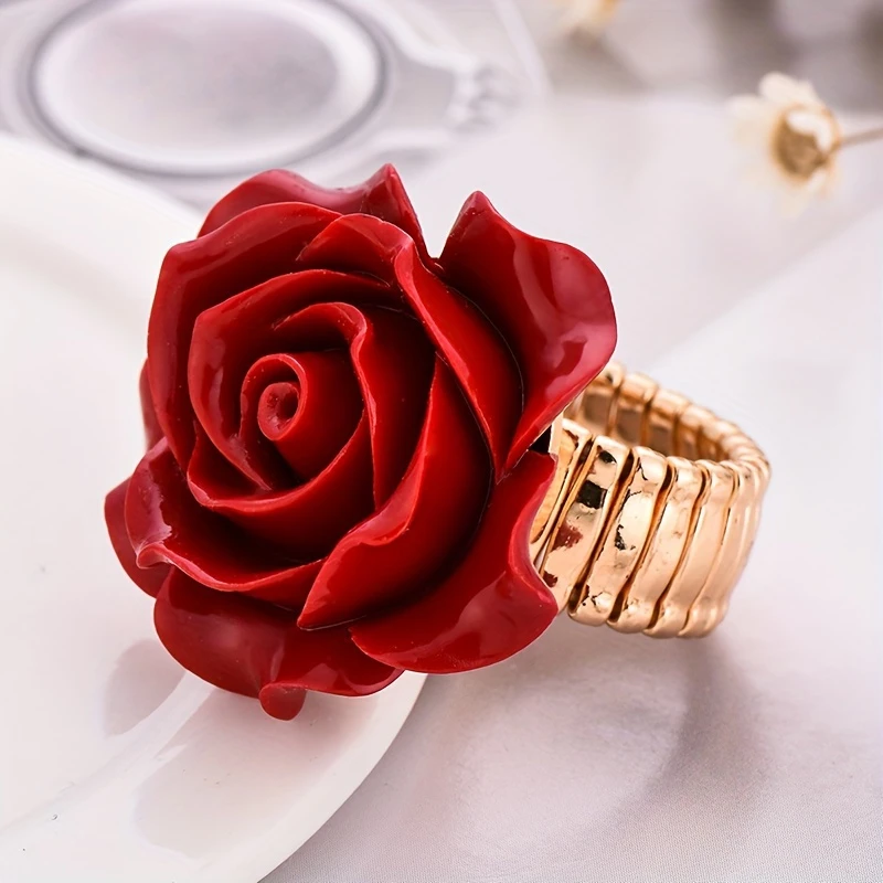 Red Rose Gold Ring