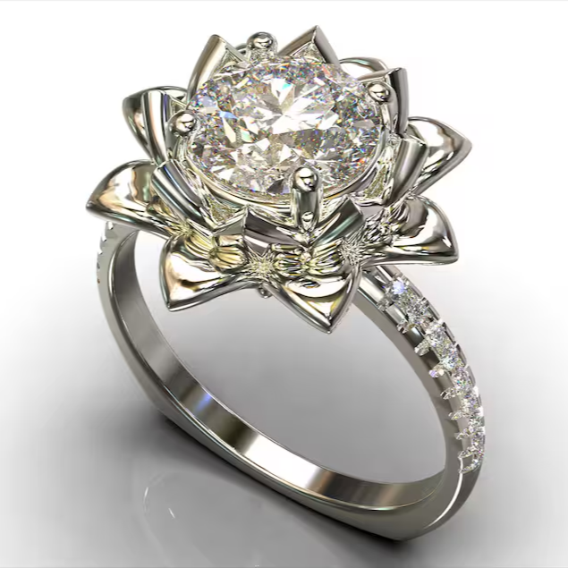 Silvered Bright Blossom Ring