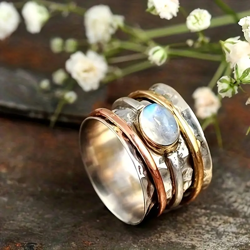 Moonstone Layer Silver Ring