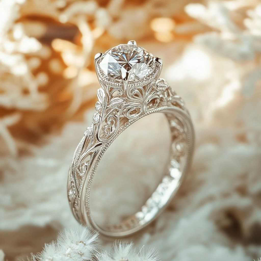 Exotic Zirconia Crystal Hollow Ring