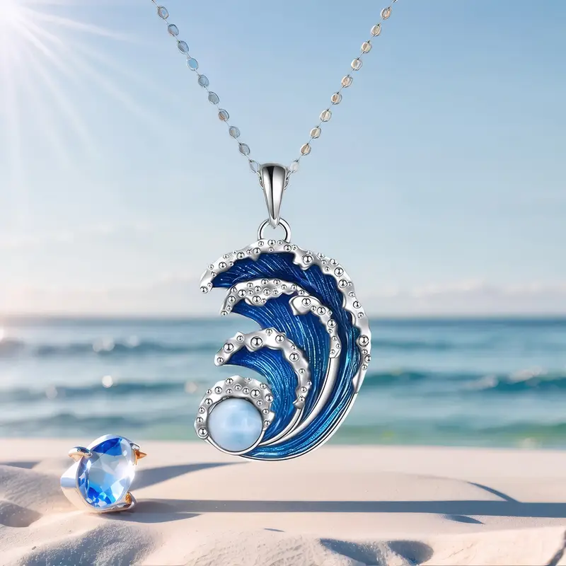 Silver Bright Wave Necklace