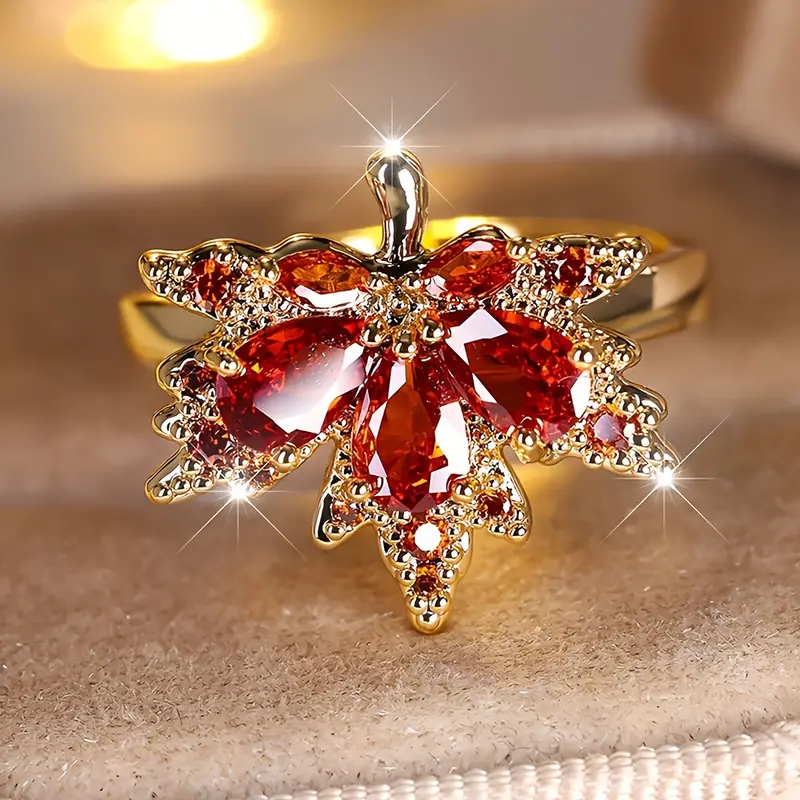 Red Leaf Bright Ring