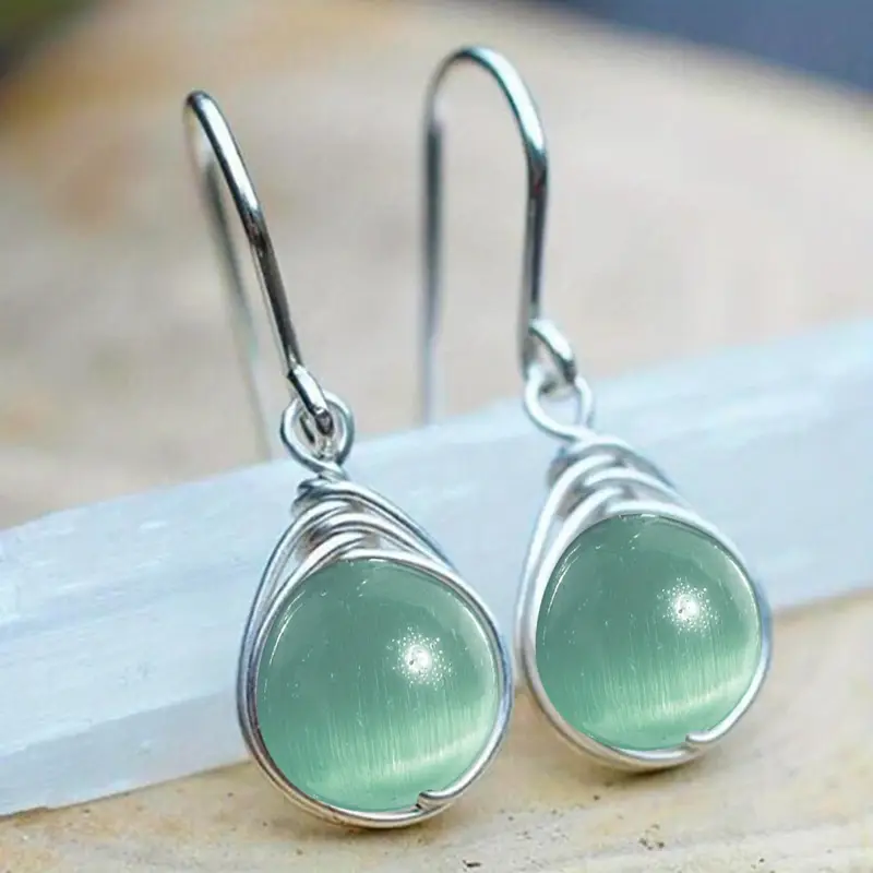 Vintage Green Drop Earrings
