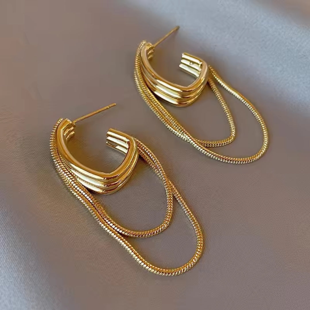 Dangling Layered Hoop Earrings