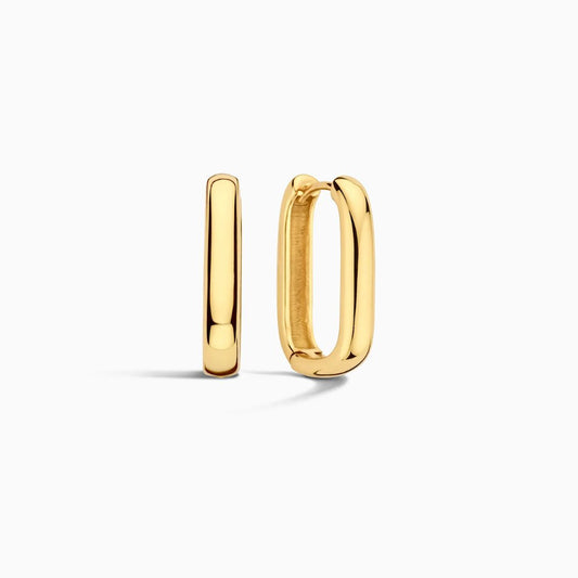 Gold Hoop Square Earrings