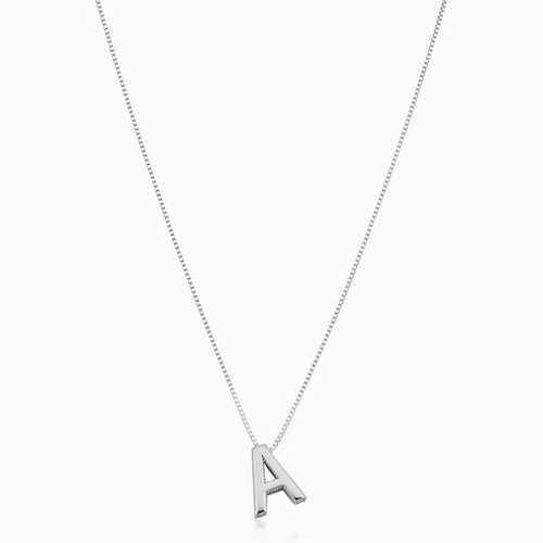 Love letter initial necklace | White Gold 18k