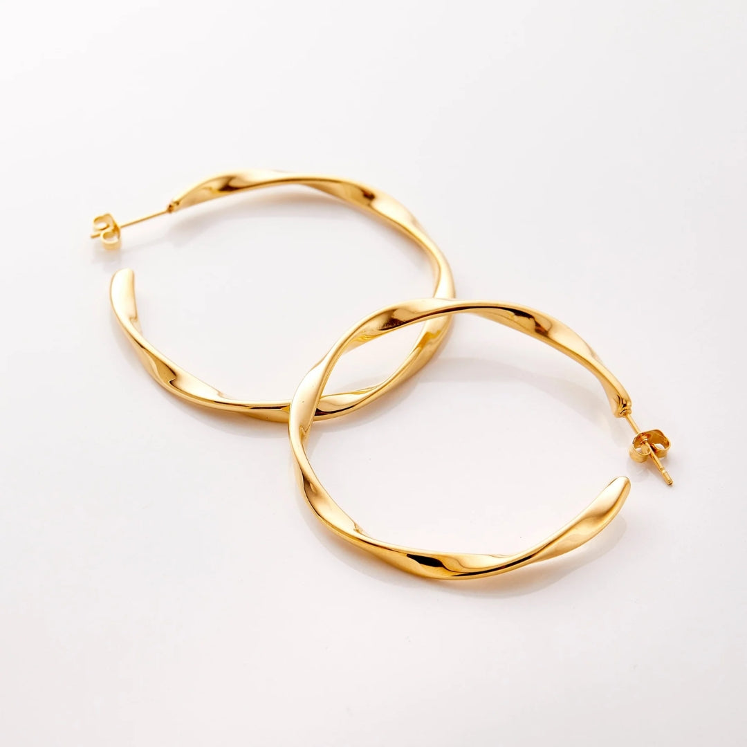 Braided Gold Hoop Earrings