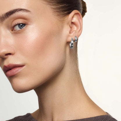 Gia Hoops | White Gold 18k