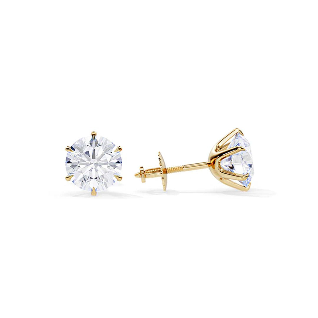 Stud Zirconia Gold Earrings