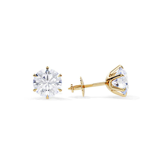 Stud Zirconia Gold Earrings