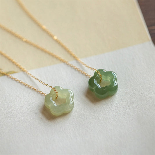 Healing Jade Flower Necklace