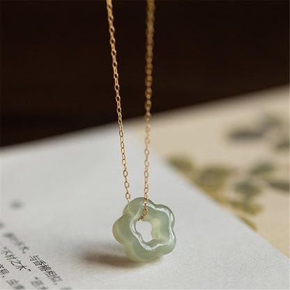Healing Jade Flower Necklace