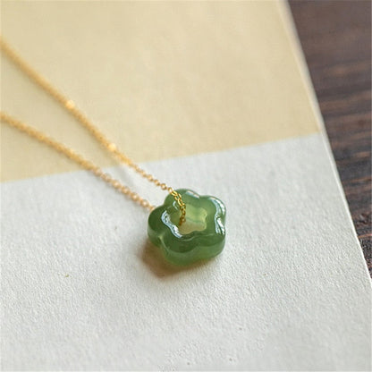 Healing Jade Flower Necklace