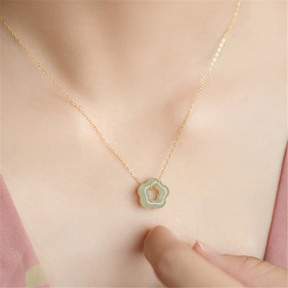 Healing Jade Flower Necklace