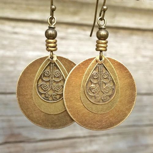 Vintage Golden Rounded Earrings