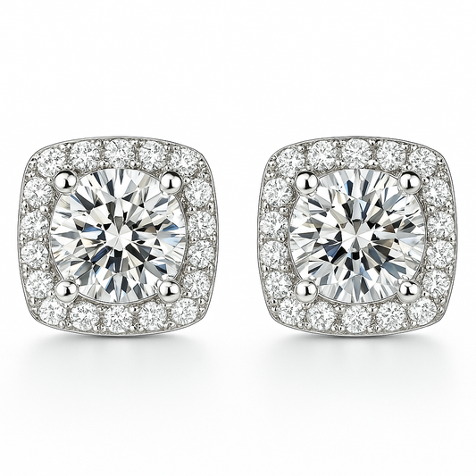 Glacé Glamour Earrings | White gold 16k