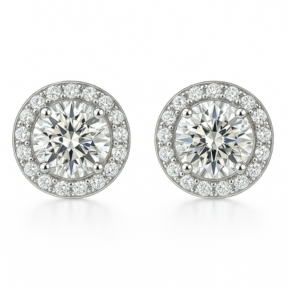 Glacé Glamour round Earrings | White gold 16k