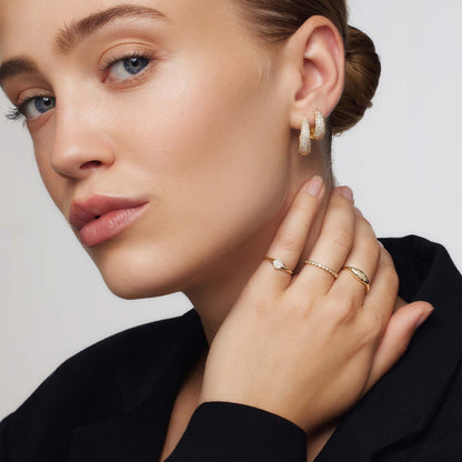 Diamond Dome Ring | White Gold 14k