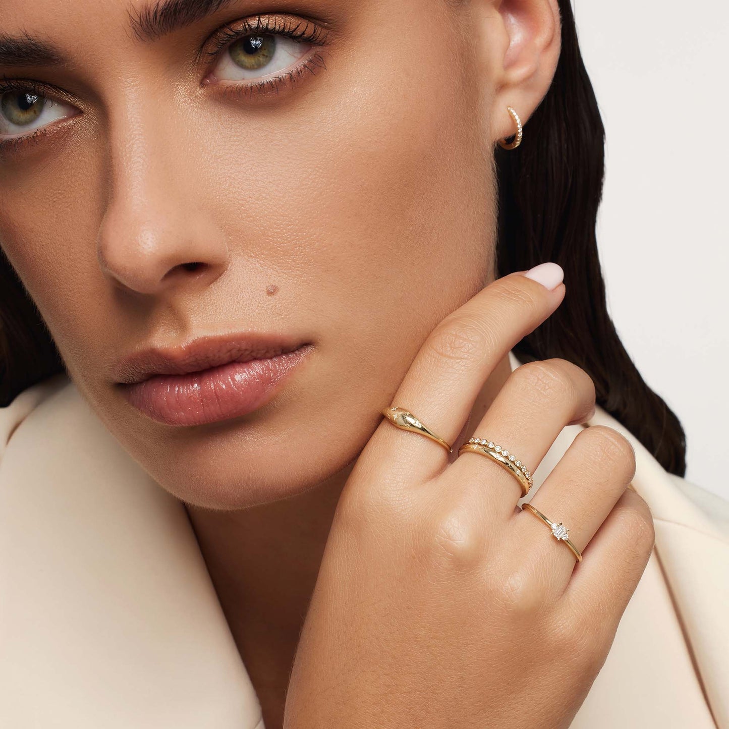 Diamond Dome Ring | White Gold 14k