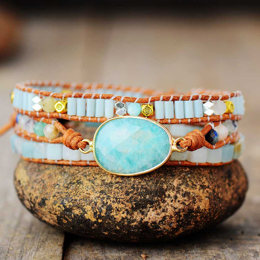 Sky Blue Amazonite Crystal Bracelet