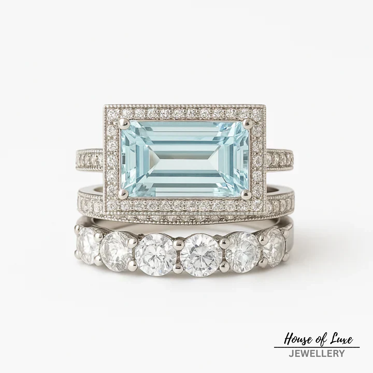 VINTAGE SILVER TURQUOISE GLASS RING SET