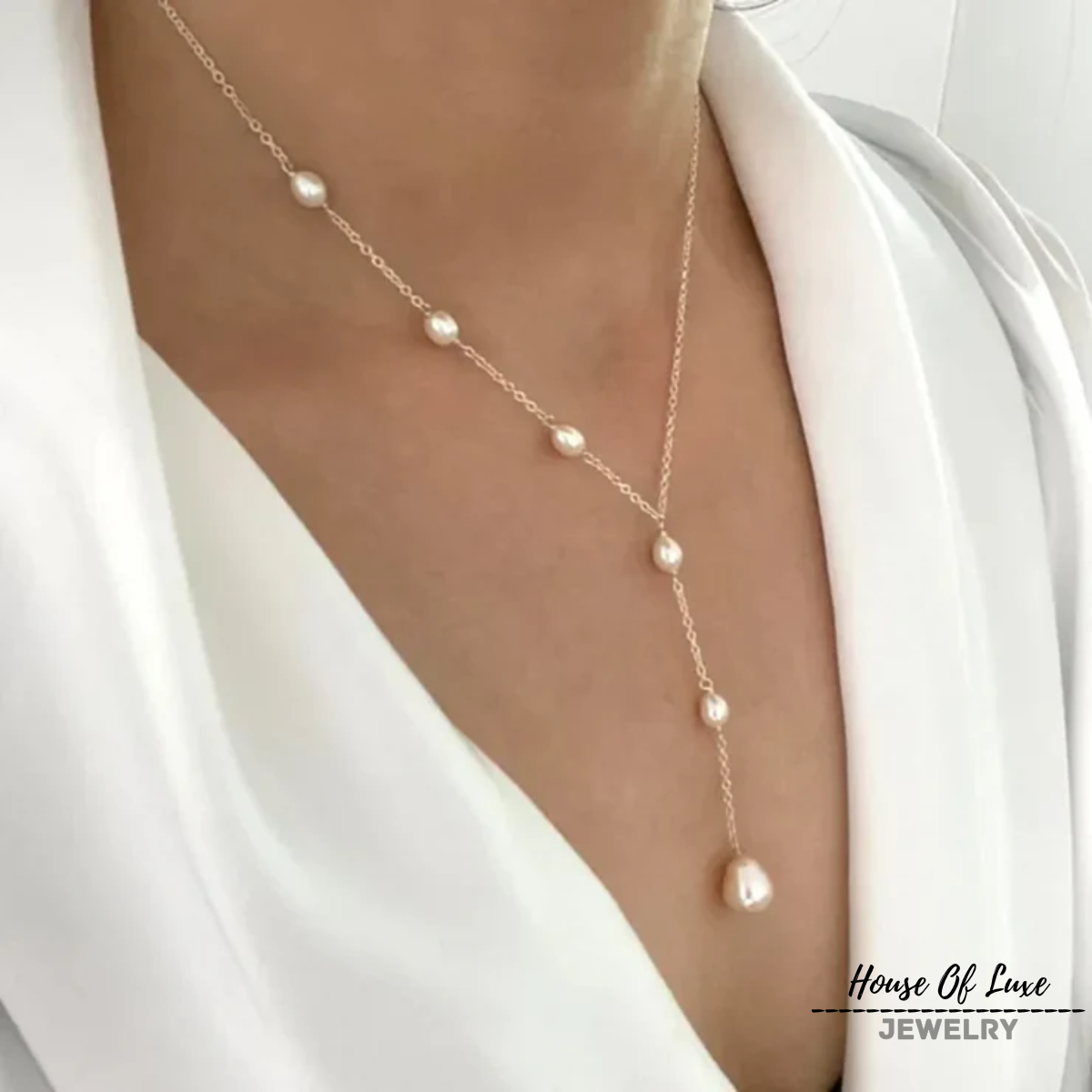 ELEGANT RUBY PENDANT & PEARL NECKLACE