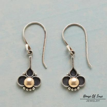 BOHO CLOVER PEARL SILVER EARRINGS