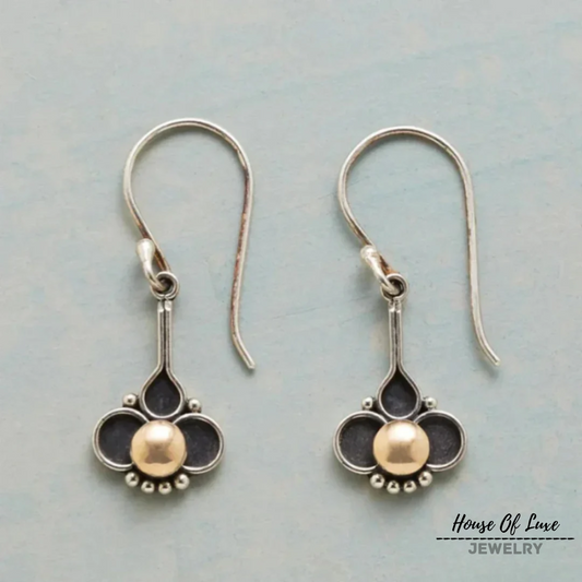 BOHO CLOVER PEARL SILVER EARRINGS