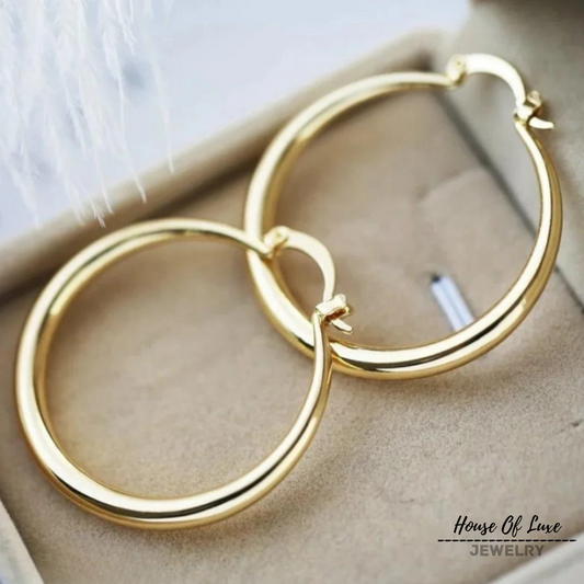 GOLD LARGE HOOP EARRINGS