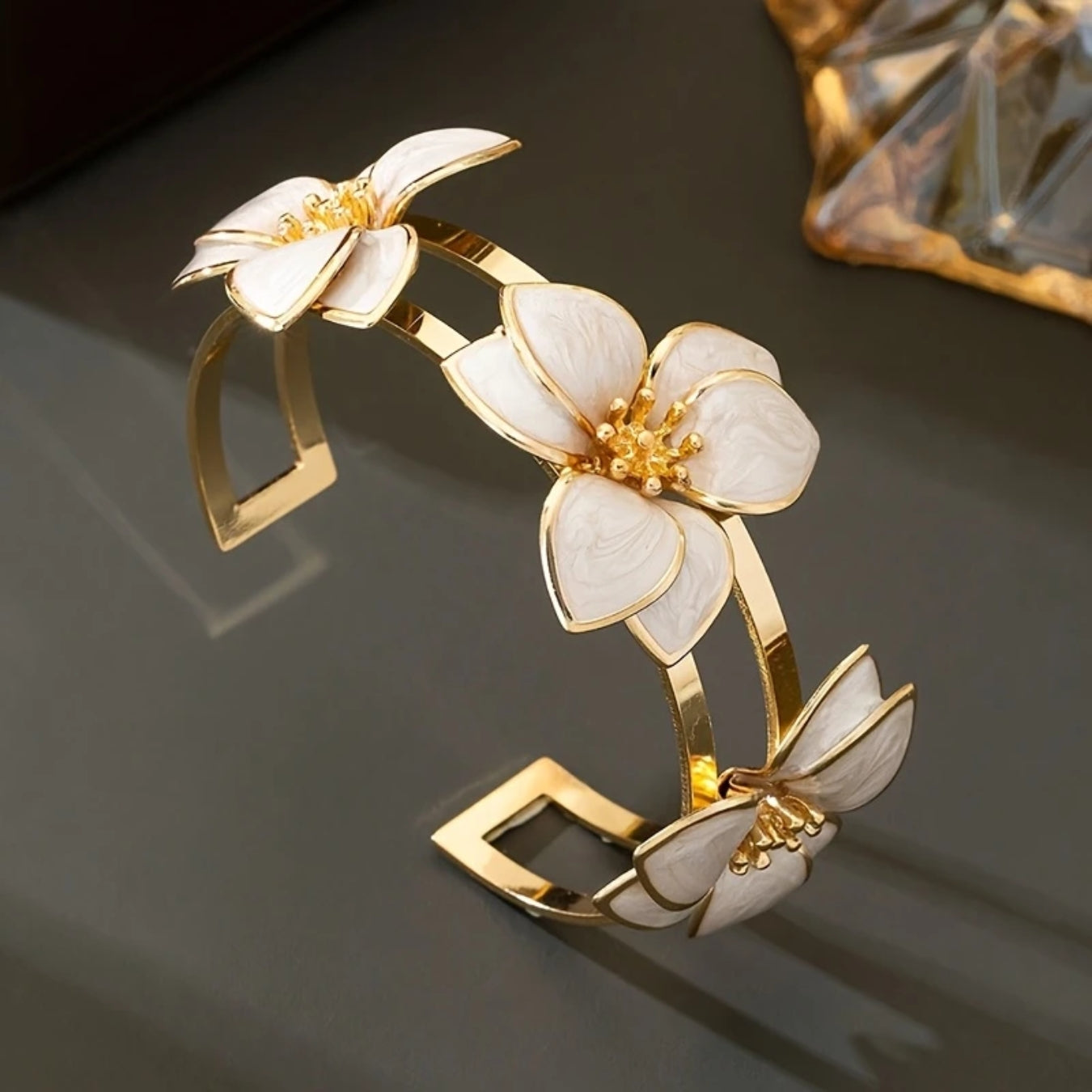 Open White Blossom Bracelet