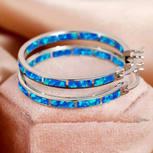 Opal Hoop Earrings