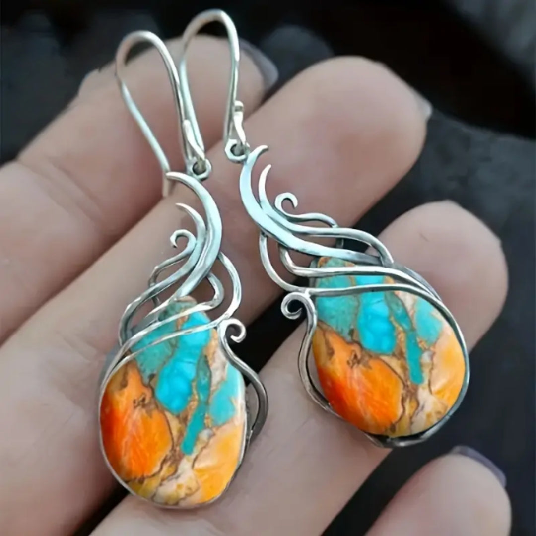 Colorful Stone Dangling Earrings