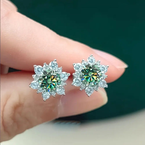Green Zirconia Starlight Earrings