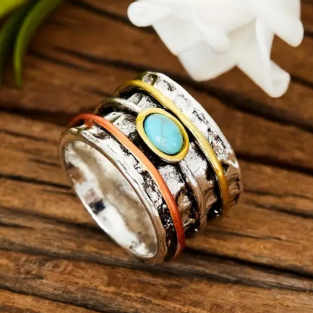 Blue Stone Silvered Ring