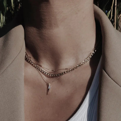 Flat Link Curb Chain Necklace | White Gold 16k