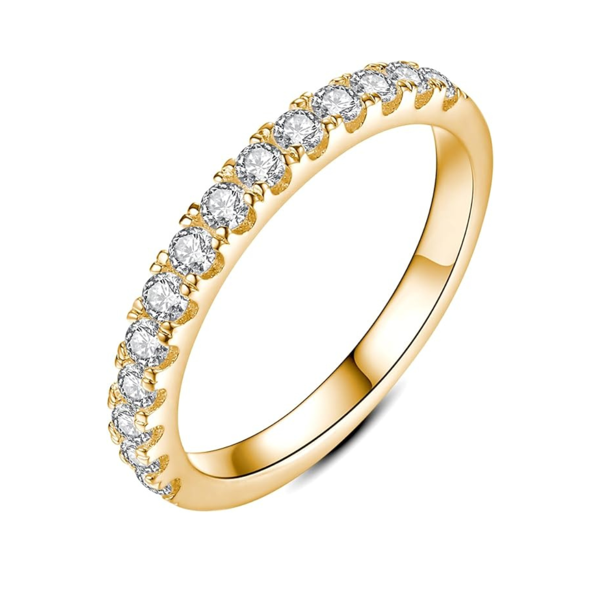 Moissanite Wedding Band | White Gold 18K