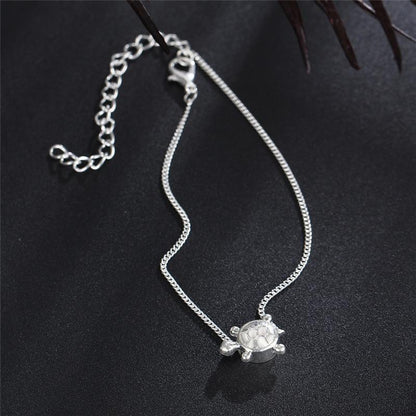 Handmade Silver Turtle Anklet