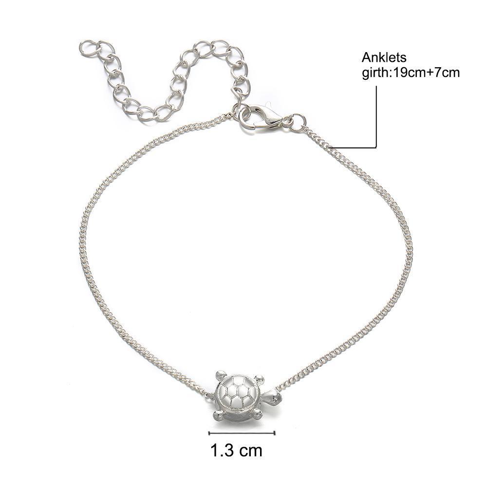 Handmade Silver Turtle Anklet