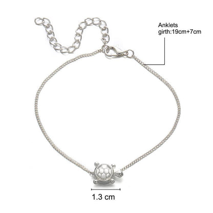 Handmade Silver Turtle Anklet
